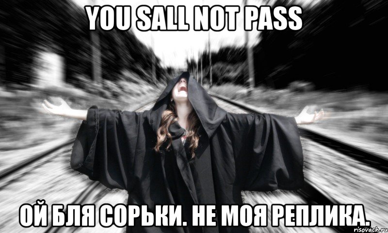 you sall not pass ой бля сорьки. не моя реплика.