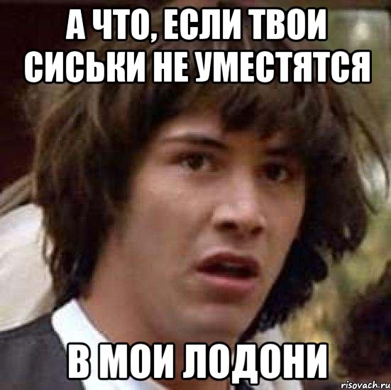 а что, если твои сиськи не уместятся в мои лодони, Мем А что если (Киану Ривз)