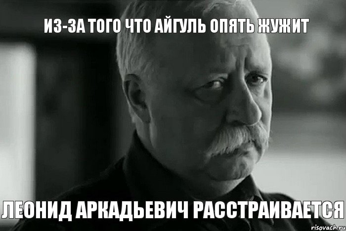 Из-за того что Айгуль опять жужит Леонид аркадьевич расстраивается, Мем Не расстраивай Леонида Аркадьевича