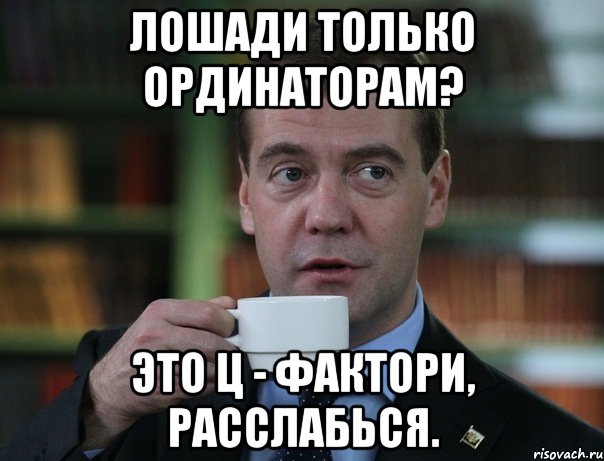 лошади только ординаторам? это ц - фактори, расслабься., Мем Медведев спок бро