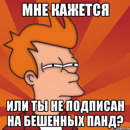 мне кажется или ты не подписан на бешенных панд?, Мем Мне кажется или (Фрай Футурама)