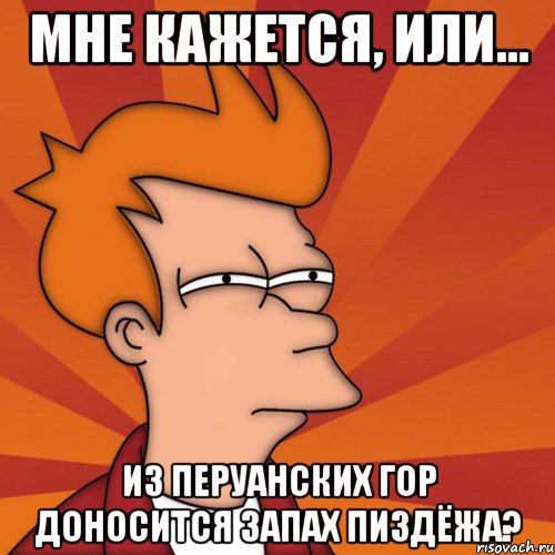 мне кажется, или... из перуанских гор доносится запах пиздёжа?, Мем Мне кажется или (Фрай Футурама)