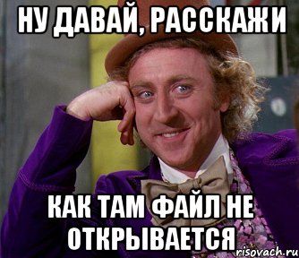 ну давай, расскажи как там файл не открывается