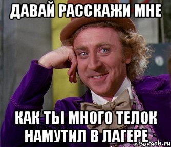 давай расскажи мне как ты много телок намутил в лагере