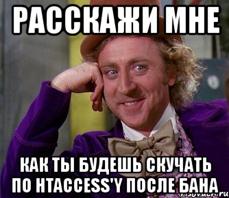 расскажи мне как ты будешь скучать по htaccess'y после бана, Мем мое лицо