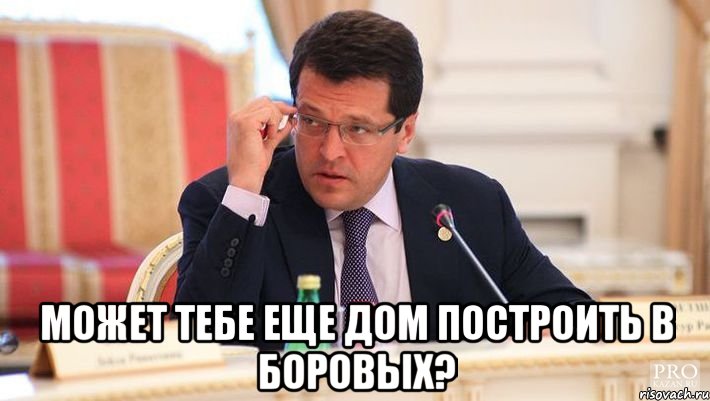  может тебе еще дом построить в боровых?, Мем может