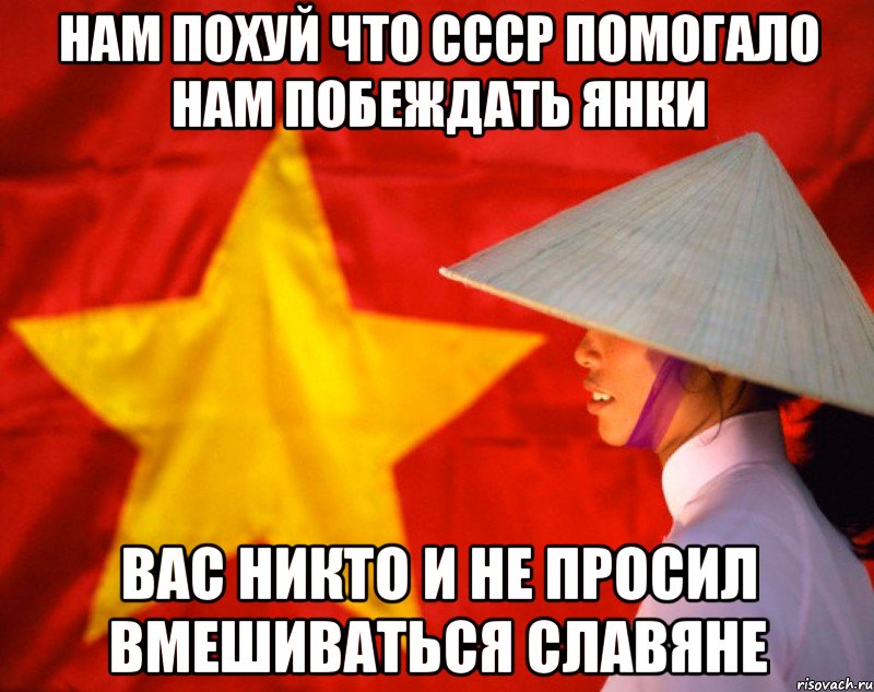 нам похуй что ссср помогало нам побеждать янки вас никто и не просил вмешиваться славяне, Мем  Нам по