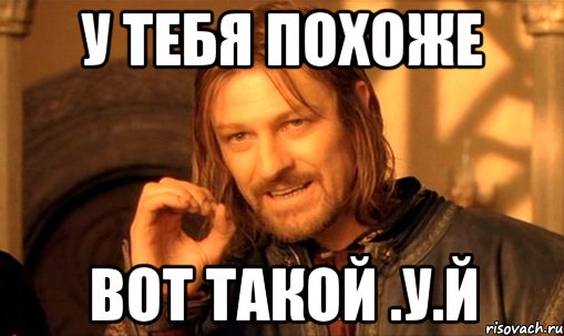 у тебя похоже вот такой .у.й, Мем Нельзя просто так взять и (Боромир мем)