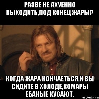 разве не ахуенно выходить,под конец жары? когда жара кончаеться,и вы сидите в холоде,комары ебаные кусают., Мем Нельзя просто взять