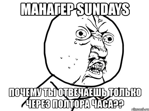 манагер sundays почему ты отвечаешь только через полтора часа??, Мем Ну почему (белый фон)