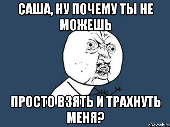 саша, ну почему ты не можешь просто взять и трахнуть меня?, Мем Ну почему