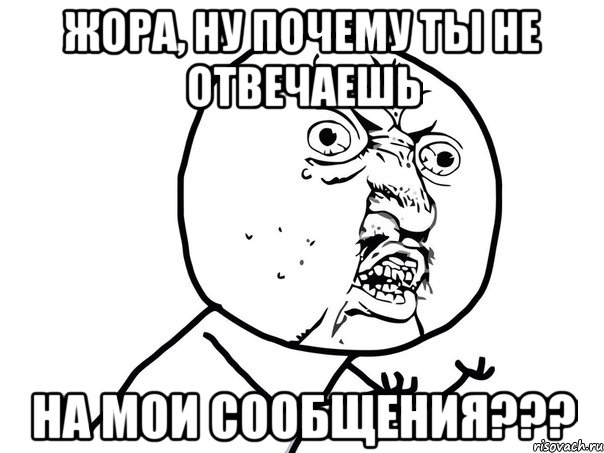 жора, ну почему ты не отвечаешь на мои сообщения???, Мем Ну почему (белый фон)