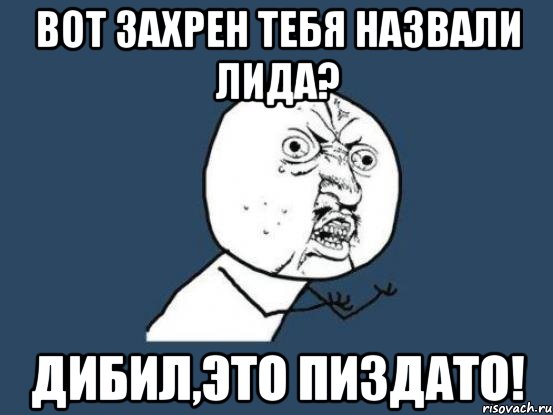 вот захрен тебя назвали лида? дибил,это пиздато!, Мем Ну почему