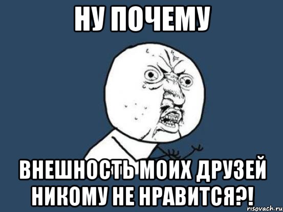 ну почему внешность моих друзей никому не нравится?!, Мем Ну почему