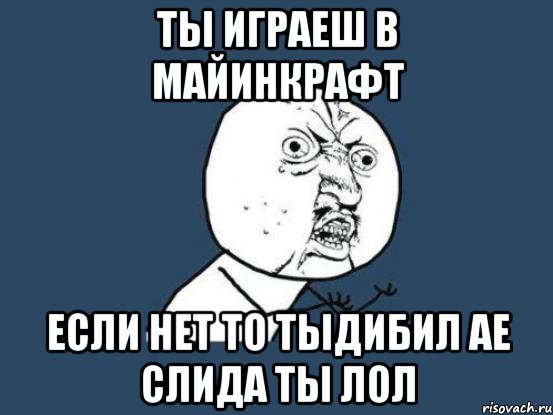 ты играеш в майинкрафт если нет то тыдибил ае слида ты лол, Мем Ну почему