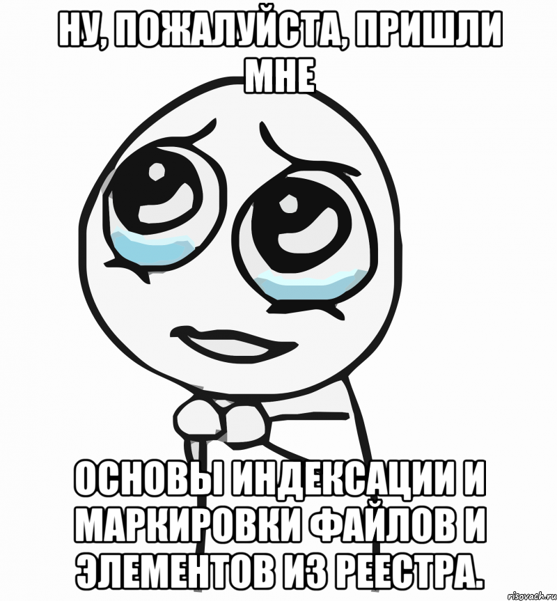 ну, пожалуйста, пришли мне основы индексации и маркировки файлов и элементов из реестра., Мем  ну пожалуйста (please)