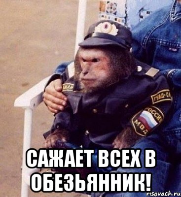  сажает всех в обезьянник!, Мем Обез