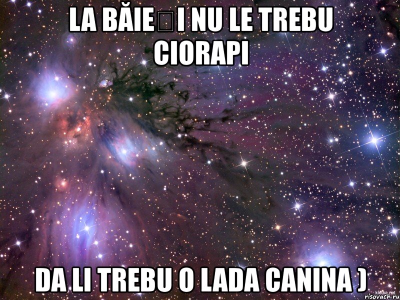 la băieți nu le trebu ciorapi da li trebu o lada canina ), Мем Космос