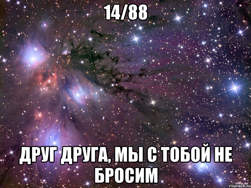 14/88 друг друга, мы с тобой не бросим, Мем Космос