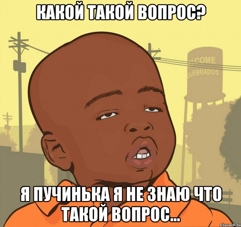 какой такой вопрос? я пучинька я не знаю что такой вопрос..., Мем Пацан наркоман