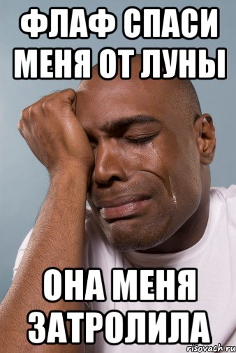 флаф спаси меня от луны она меня затролила, Мем плак