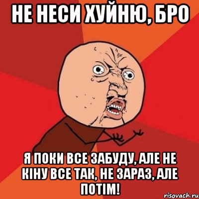 не неси хуйню, бро я поки все забуду, але не кіну все так, не зараз, але потім!, Мем Почему