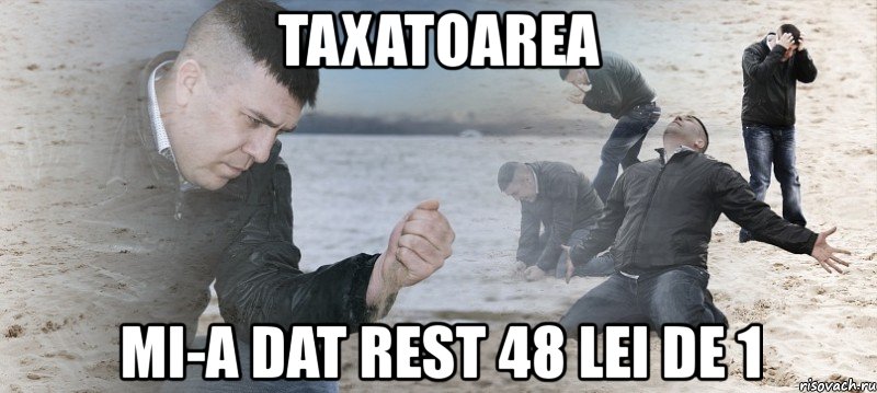 taxatoarea mi-a dat rest 48 lei de 1, Мем Мужик сыпет песок на пляже