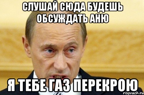 слушай сюда будешь обсуждать аню я тебе газ перекрою, Мем путин