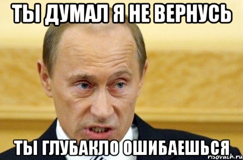 ты думал я не вернусь ты глубакло ошибаешься, Мем путин