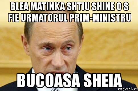 blea matinka shtiu shine o s fie urmatorul prim-ministru bucoasa sheia, Мем путин