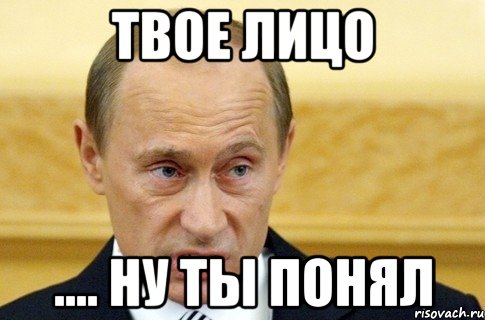 твое лицо .... ну ты понял, Мем путин