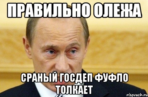 правильно олежа сраный госдеп фуфло толкает, Мем путин