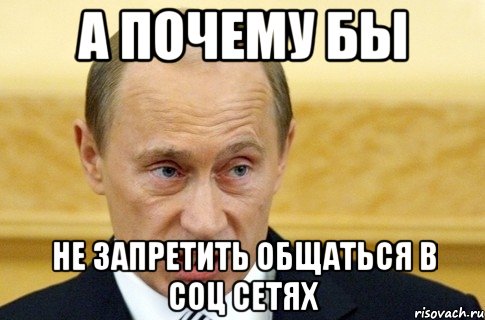 а почему бы не запретить общаться в соц сетях, Мем путин