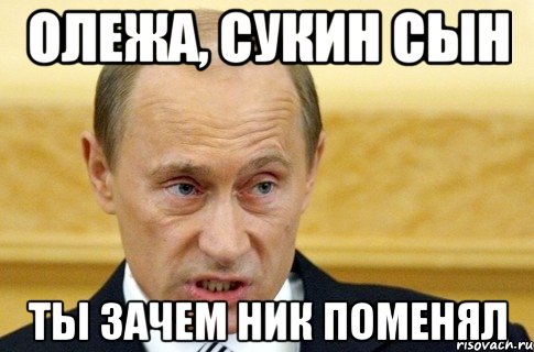 олежа, сукин сын ты зачем ник поменял, Мем путин