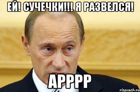 ей! сучечки!!! я развелся! арррр, Мем путин