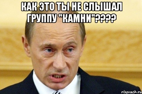 как это ты не слышал группу "камни"??? , Мем путин