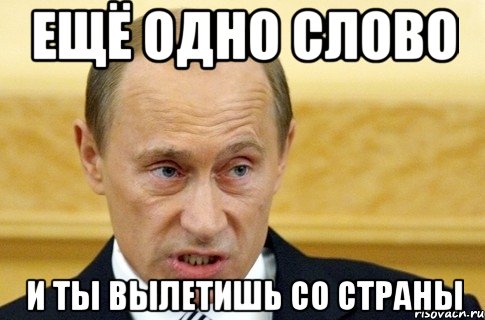 ещё одно слово и ты вылетишь со страны, Мем путин