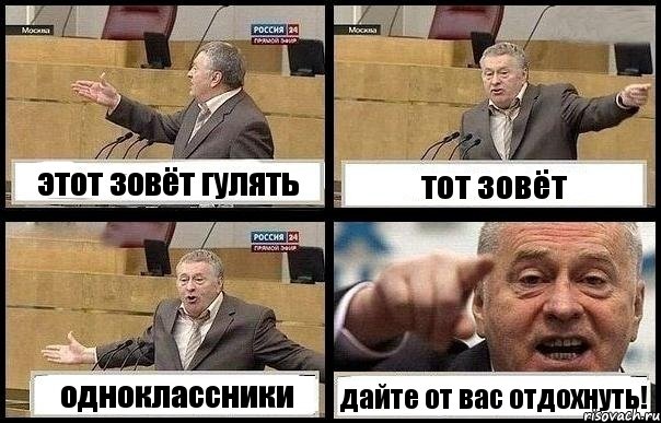 этот зовёт гулять тот зовёт одноклассники дайте от вас отдохнуть!, Комикс с Жириновским