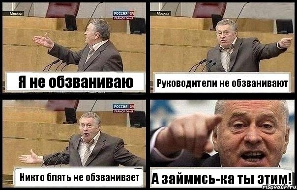 Я не обзваниваю Руководители не обзванивают Никто блять не обзванивает А займись-ка ты этим!, Комикс с Жириновским