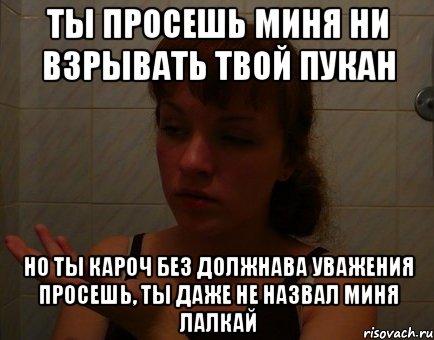 ты просешь миня ни взрывать твой пукан но ты кароч без должнава уважения просешь, ты даже не назвал миня лалкай, Мем Саня