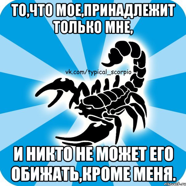 то,что мое,принадлежит только мне, и никто не может его обижать,кроме меня., Мем Скорпион