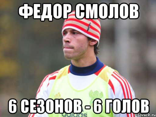 федор смолов 6 сезонов - 6 голов
