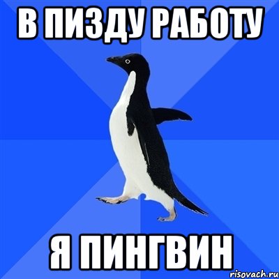 в пизду работу я пингвин, Мем  Социально-неуклюжий пингвин