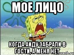 мое лицо когда аиду забрали в гости, а меня нет