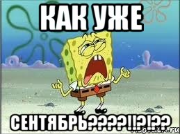 как уже сентябрь???!!?!??, Мем Спанч Боб плачет