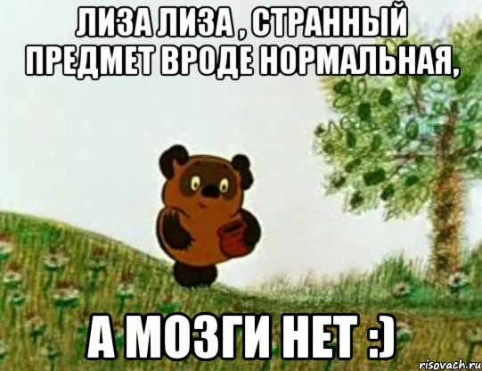 лиза лиза , странный предмет вроде нормальная, а мозги нет :), Мем Странный предмет
