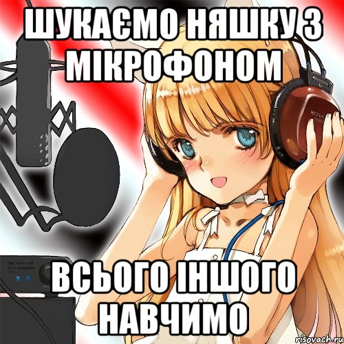 шукаємо няшку з мікрофоном всього іншого навчимо