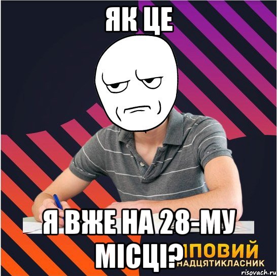 як це я вже на 28-му місці?, Мем Типовий одинадцятикласник