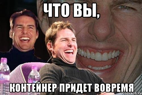 что вы, контейнер придет вовремя, Мем том круз