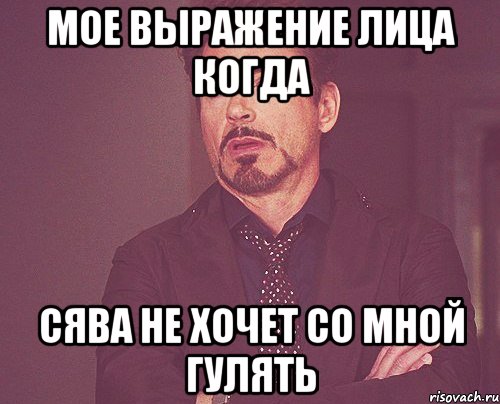 мое выражение лица когда сява не хочет со мной гулять, Мем твое выражение лица